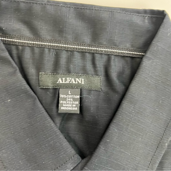 alfani men’s black button up shirt L m127-30 - Picture 3 of 3